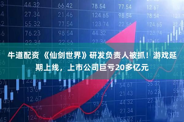 牛道配资 《仙剑世界》研发负责人被抓！游戏延期上线，上市公司巨亏20多亿元