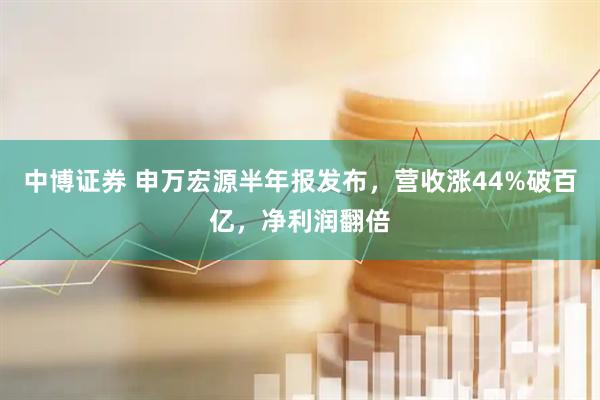 中博证券 申万宏源半年报发布，营收涨44%破百亿，净利润翻倍